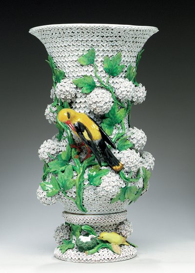 Vaso Meissen Schneeballen, metà-fine XIX secolo da Johann Joachim (after) Kändler
