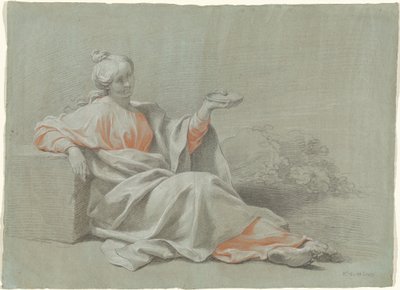 Giovane Donna con una Ciotola, Seduta all