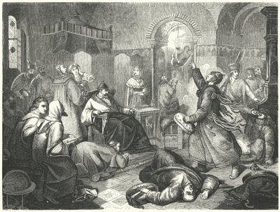 Un mago finlandese che predice la morte imminente di Ivan il Terribile (incisione) da Johann Karl Baehr
