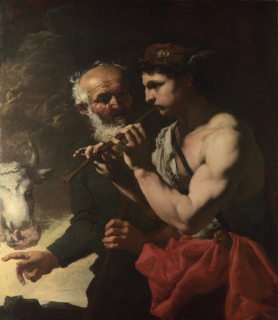 Mercurio che suona il flauto per Argus, 1655-1657 da Johann Karl Loth