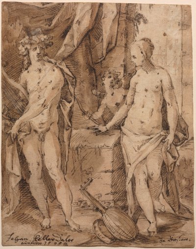 Apollo con Erato e Cupido, 1595 da Johann Kellerthaler