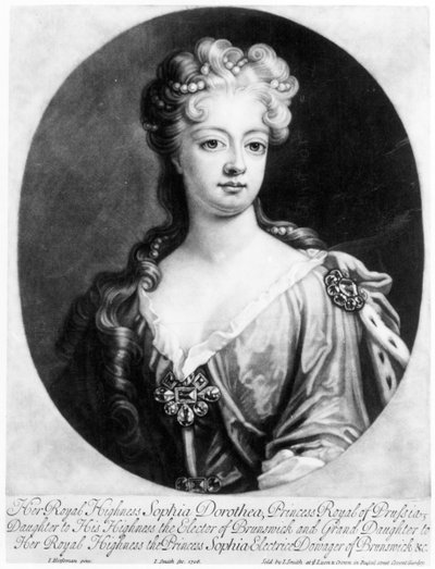 Sofia Dorotea, regina di Prussia, incisa da John Smith, 1706 da Johann Leonhard Hirschmann
