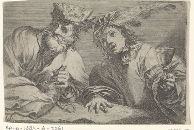 Vecchio e giovane uomo a un tavolo da Johann Liss
