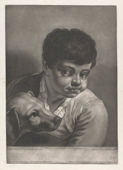 Ritratto di ragazzo e cane da Johann Lorenz Haid
