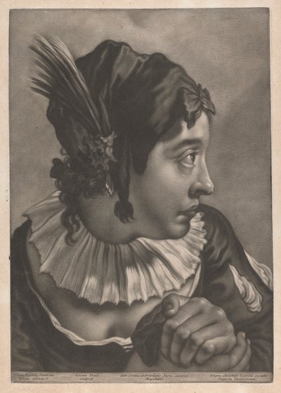 Ritratto di una donna con piuma da Johann Lorenz Haid