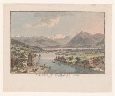 Vista sul Thunersee dal castello di Thun da Johann Ludwig Aberli