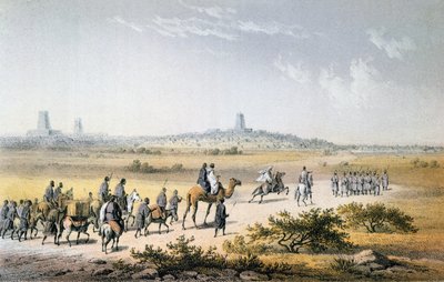 Ingresso della carovana di Heinrich Barth (1821-65) a Timbuktu nel 1853, da 