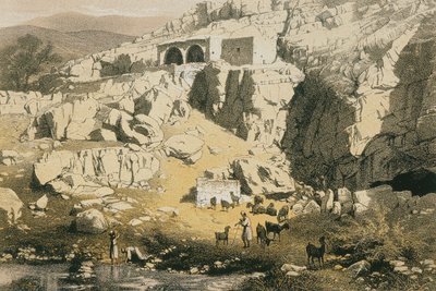 Veduta di Baniyas. Incisione di Bernatz et alii - Steinkopk J.F. Editore da Johann Martin Bernatz