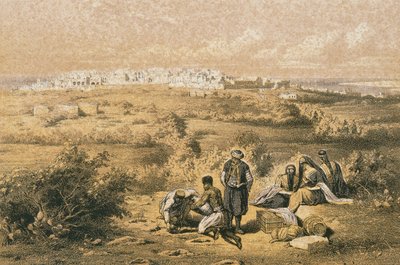Veduta di Haifa. Incisione di Bernatz et alii - Steinkopk J.F. Editore da Johann Martin Bernatz
