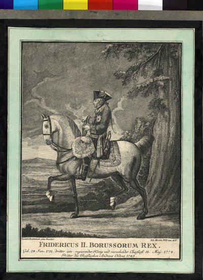 Federico II di Prussia a cavallo da Johann Martin Will