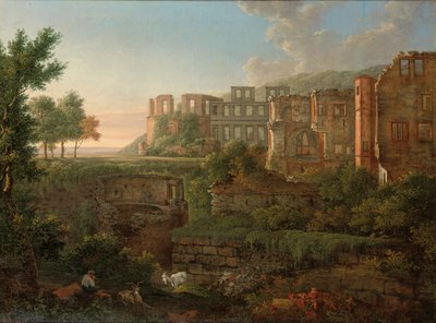 Veduta capricciosa delle rovine del Castello di Heidelberg da Johann Martin von Rohden