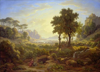Paesaggio italiano al tramonto da Johann Martin von Rohden