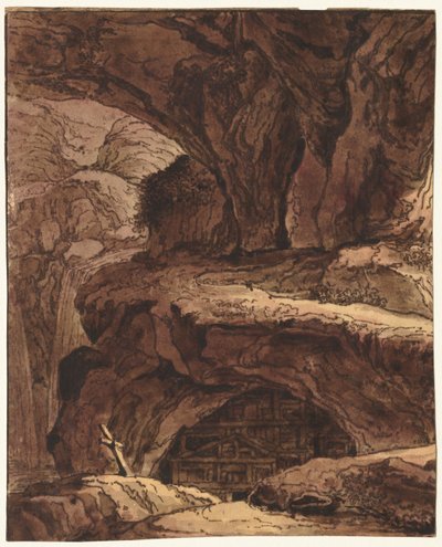 Paesaggio Roccioso con una Cappella nella Grotta da Johann Martin von Rohoden