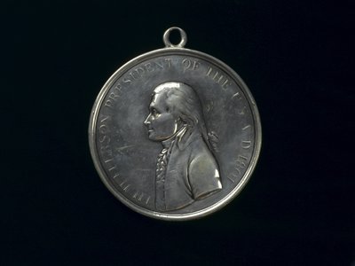 Medaglia della pace indiana di Thomas Jefferson, c.1801 (argento) da Johann Mathias Reich