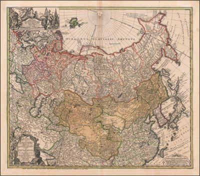 Carta della Russia e della Tartaria del 1739 di Johann Matthias Hase da Johann Matthias Hase