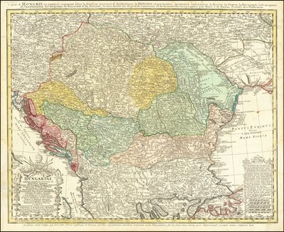 Carta del 1744 della penisola balcanica centrata sul Regno d