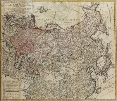 Mappa della Russia Da: Imperii Russici et Tartariae universae tam majoris et Asiaticae quam minoris et da Johann Matthias Hase
