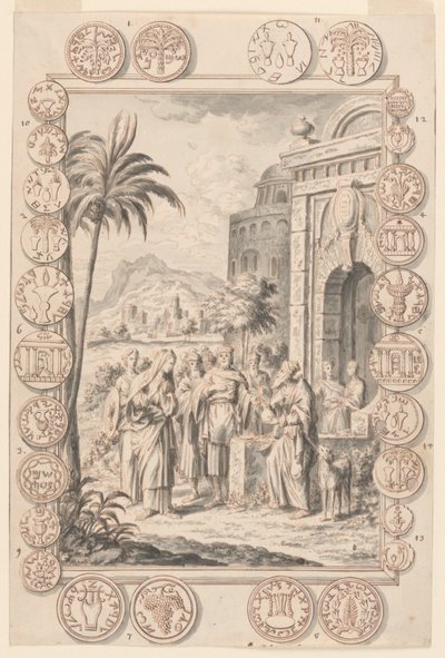 Studio per Abimelech Rimprovera Sarah, Tavola 81, Physica Sacra da Johann Melchior Füssli