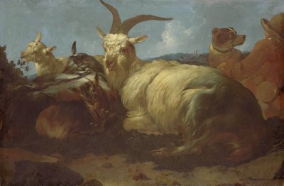 Un capraio che guarda i suoi animali da Johann Melchior Roos