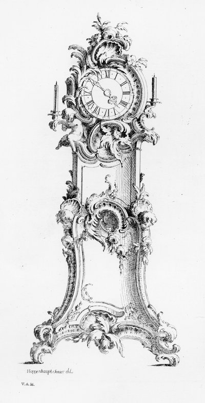 Progetto per un orologio a pendolo, c.1750 da Johann Michael Hoppenhaupt