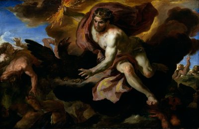 Giove scaglia i suoi fulmini contro i giganti ribelli da Johann Michael Rottmayr