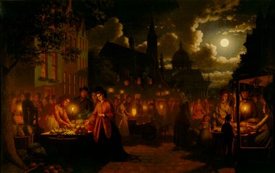 Mercato al chiaro di luna, 1874 da Johann Mongels Culverhouse