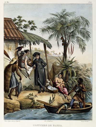 Costumi di Bahia, da "Viaggio pittoresco in Brasile", 1835 da Johann Moritz Rugendas