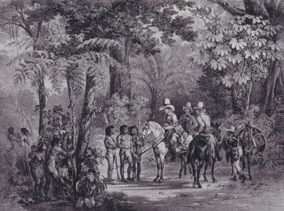 Incontro degli indiani con gli esploratori europei da 