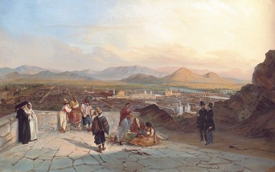 Santiago del Cile dalla Collina di Santa Lucia guardando a ovest, 1841 da Johann Moritz Rugendas