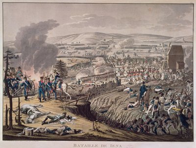 La battaglia di Jena, con i villaggi di Klein-Romstedt, Hermstedt e Stobra sullo sfondo da Johann Moritz Rugendas