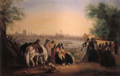 Veduta di Lima lungo il fiume Rimac da Johann Moritz Rugendas