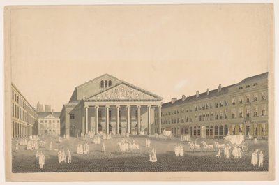 Veduta del Teatro Reale a Bruxelles da Johann Nepomuk Gibèle