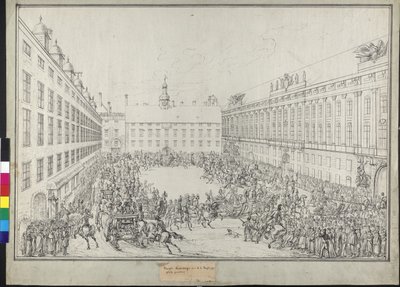 Corsa in slitta di corte durante la convenzione viennese da Johann Nepomuk Hoechle