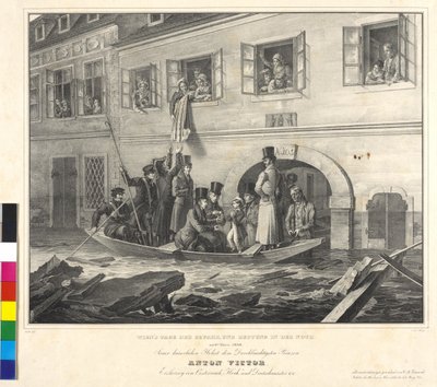 Giornata di pericolo a Vienna e salvataggio nella Noth il 2 marzo 1830 (litografia) da Johann Nepomuk Hoechle