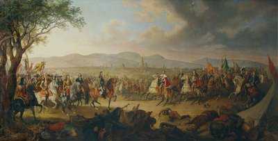 Imperatore Leopoldo I e re Giovanni III Sobieski davanti a Vienna da Johann Nepomuk Höchle
