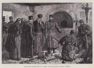 Scoperta di armi nascoste in un convento greco a Bagna, Roumelia orientale da Johann Nepomuk Schonberg