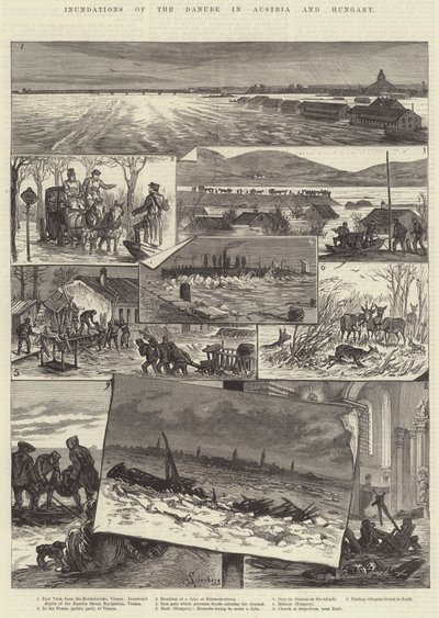 Inondazioni del Danubio in Austria e Ungheria da Johann Nepomuk Schonberg