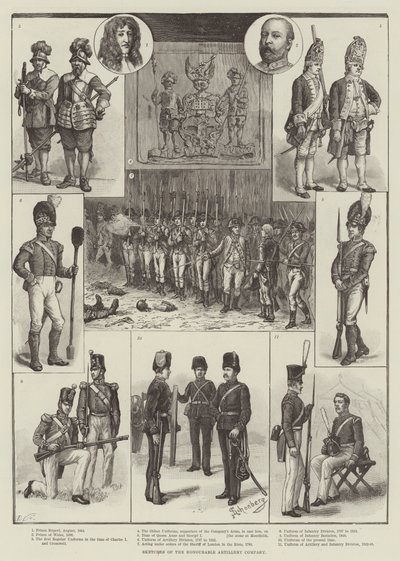 Schizzi della Honourable Artillery Company da Johann Nepomuk Schonberg