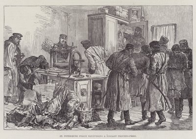 La Polizia di San Pietroburgo scopre una Tipografia Nihilista da Johann Nepomuk Schonberg