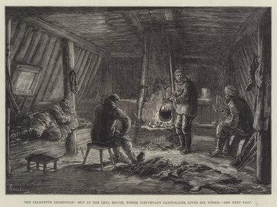 La spedizione Jeannette, capanna alla foce del Lena, dove il tenente Danenhauer visse sei settimane da Johann Nepomuk Schonberg
