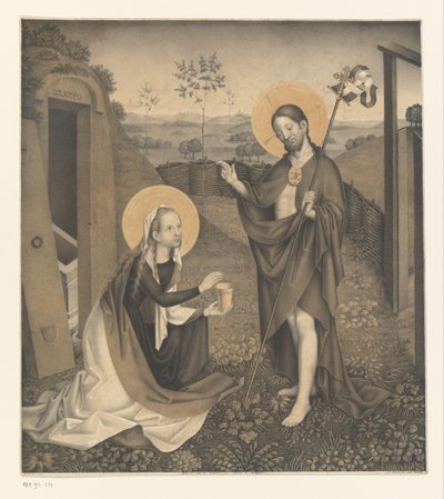 Cristo e Maria Maddalena in un giardino recintato (Opere dalla collezione dei fratelli Boisserée) da Johann Nepomuk Strixner