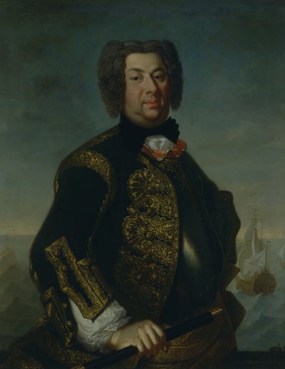 Ritratto del contrammiraglio Vasily Afanasievich Dmitriev-Mamonov, 1735 da Johann Paul Luedden