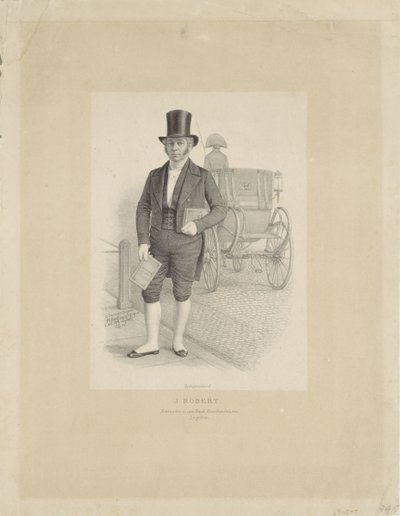 Ritratto di J. Robert con carrozza da Johann Peter Berghaus