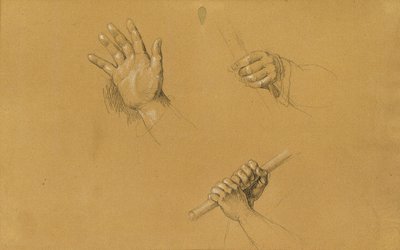 Studi di mani per "Scena della lotta per la libertà del Tirolo" da Johann Peter Krafft