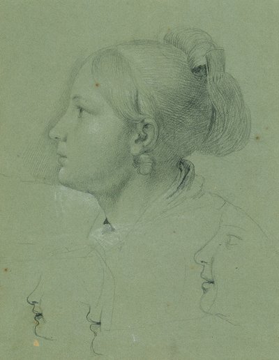 Testa di una ragazza (Studio per "Il ritorno del soldato di leva", 1817) da Johann Peter Krafft