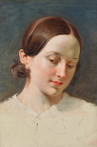 Testa di una ragazza con capelli castani (studio per "Rüdiger e Angelica") da Johann Peter Krafft