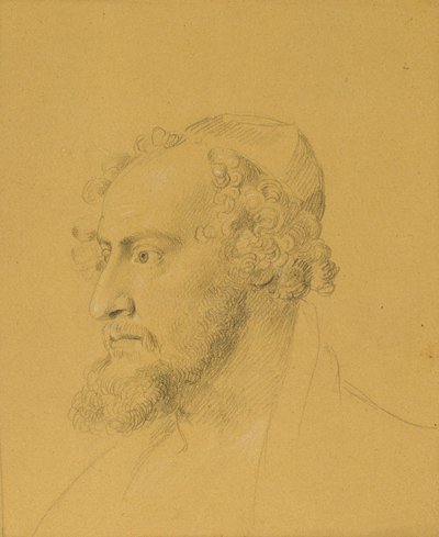 Studio della testa di un uomo barbuto da Johann Peter Krafft
