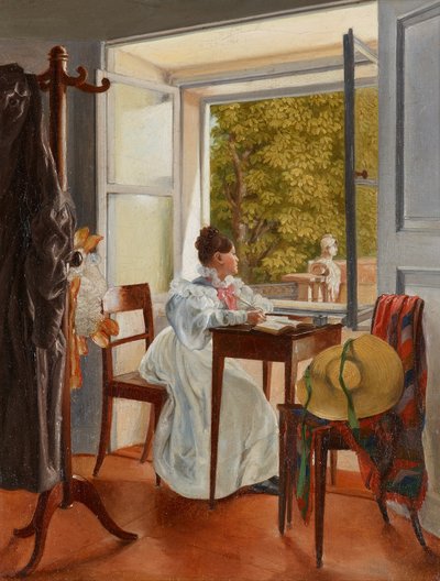 Marie Krafft alla scrivania da Johann Peter Krafft