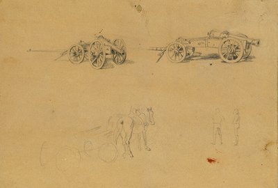 Studio di cannoni, utensili militari da Johann Peter Krafft