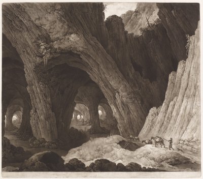 Viaggiatori che riposano in caverne gigantesche da Johann Peter Pichler, after Guillam Dubois